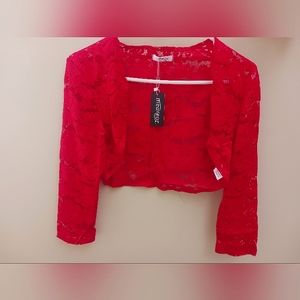 Red lace bolero. New with tags